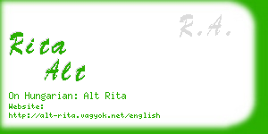 rita alt business card